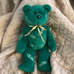 "Beanie Baby" Style Green Bear